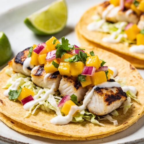 grilled fish tacos with mango salsa