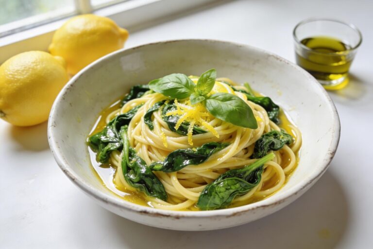 lemon spinach pasta