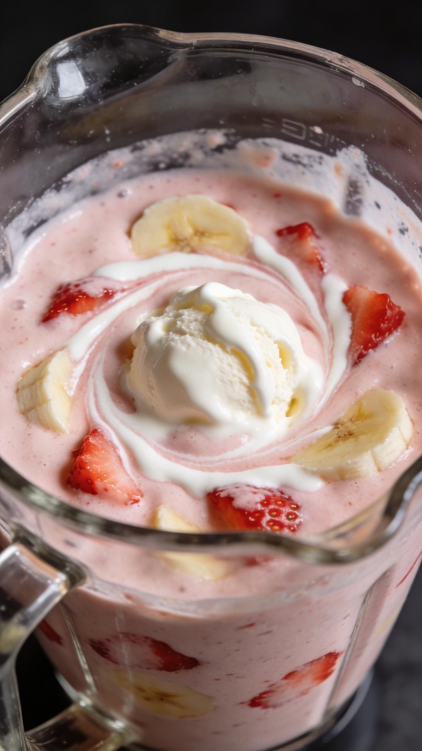 easy strawberry banana smoothie recipe with ice cream