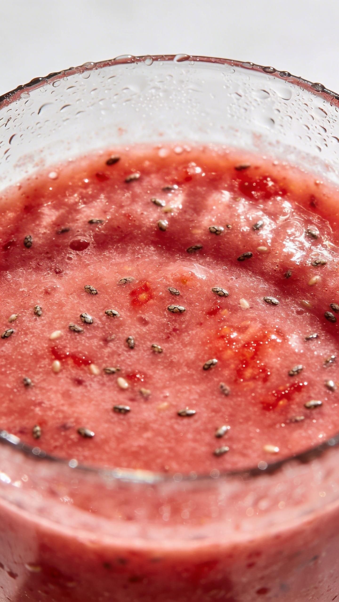 healthy strawberry smoothie with chia seeds