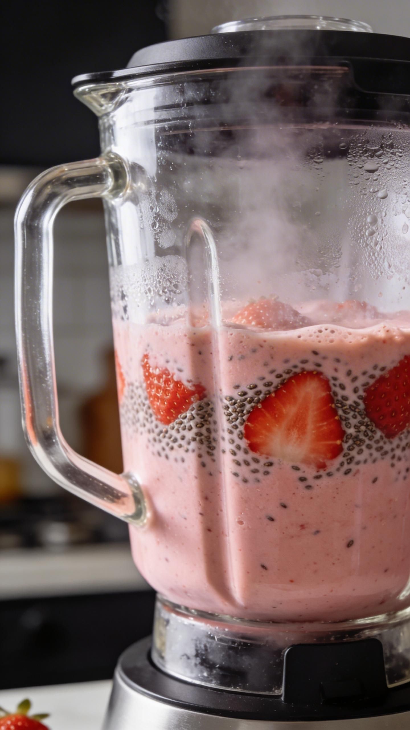 strawberry smoothie with chia seeds