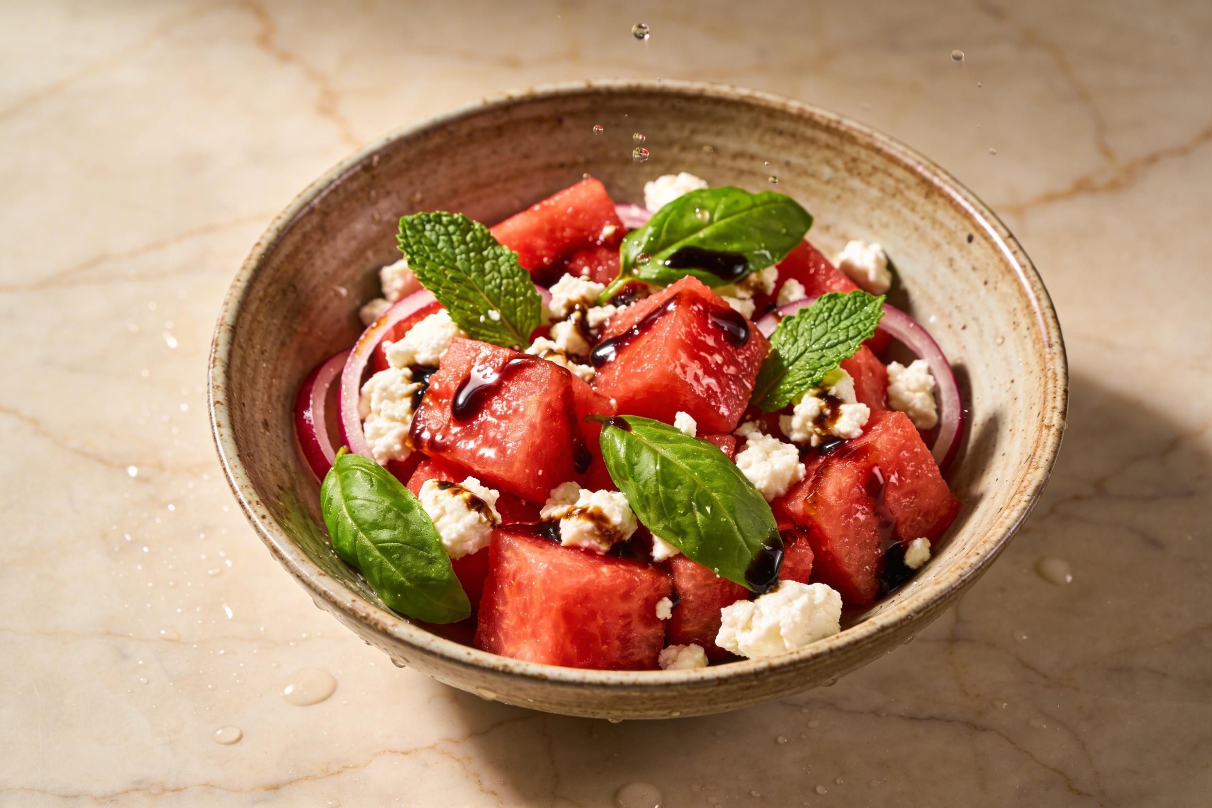 watermelon salad with balsamic vinegar