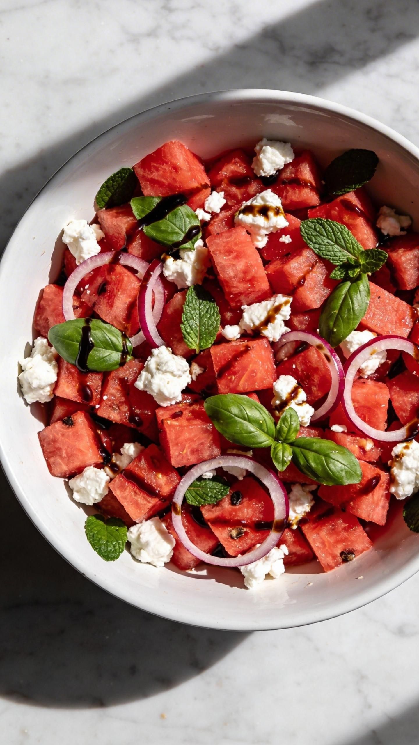 watermelon salad with balsamic vinegar