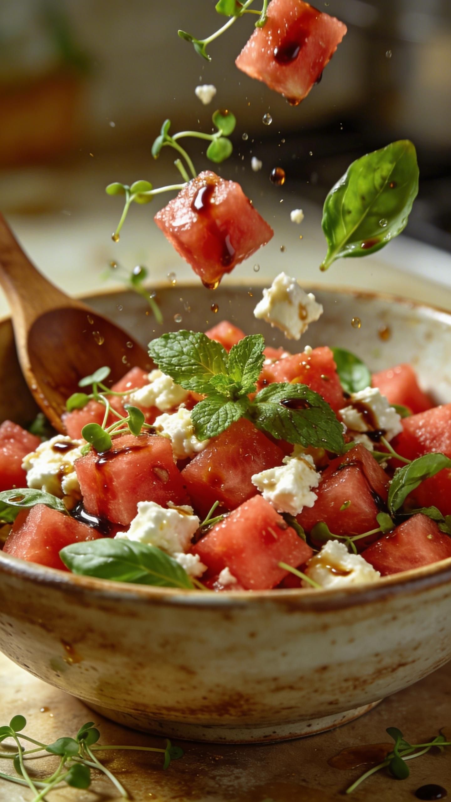 how to make watermelon salad with balsamic vinegar